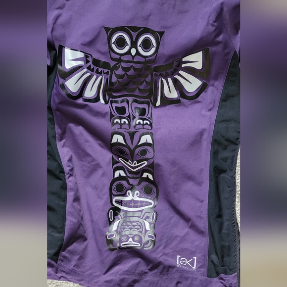 Womens Burton AK Gortex Purple Totem Pole Owl Anorak Ski/Snowboard Coat - Picture 5 of 5